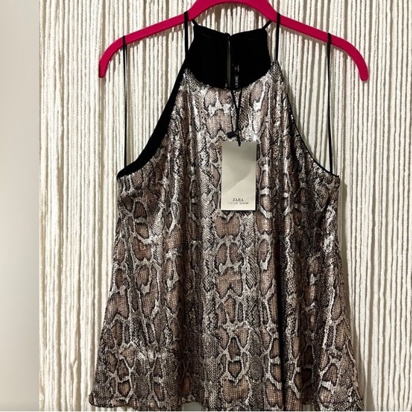 ZARA BASIC beautiful top. Sleeveless that had straps around neck. size medium - Picture 1 of 6